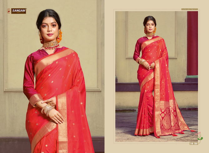 Sangam Roop Sundari Designer Festive Party Wear Handloom Silk Saree Collection